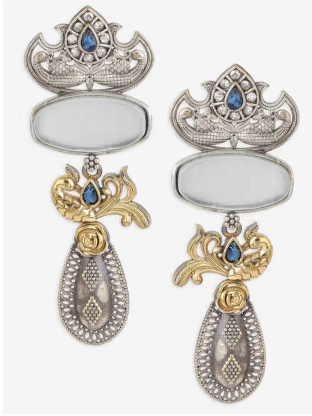 NWT FabIndia Two Tone Dangle Earrings